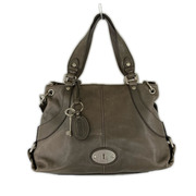 FOSSIL ショルダーバッグ long live vintage 2WAY レザー グレー
