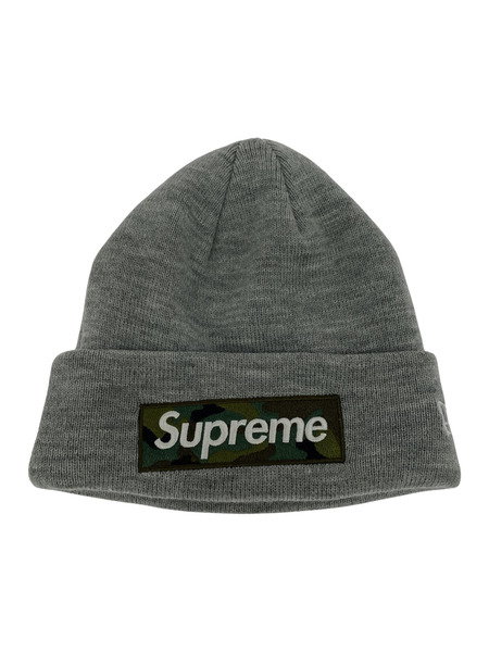 Supreme Box Logo Beanie Camo ニットキャップ グレー×迷彩/カモ柄