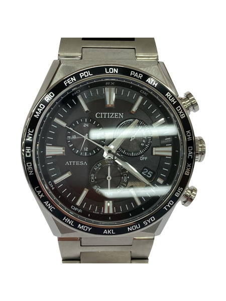 CITIZEN ATTESA エコドライブ チタン 電波ソーラー 腕時計 黒