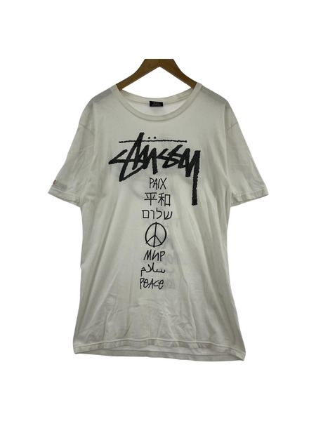 STUSSY×PPP 15SS Peace＆Love プリントTee M 白