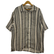 Ron Herman/Linen Silk Striped Open Collar Shirt/M