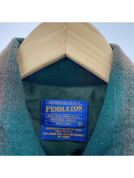 00s PENDLETON オープンカラーオンブレチェックシャツ M