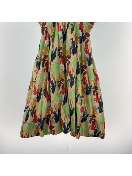 Paul Smith 半袖ワンピース 総柄 セルロース ベージュ