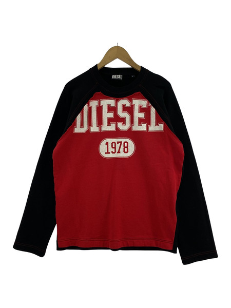 DIESEL スウェット 黒赤 S