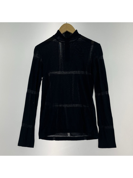 Yohji Yamamoto キュプラ混モックネックカットソー 2 ブラック