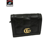 GUCCI/GGマトラッセ カードケース ウォレット 黒 723786