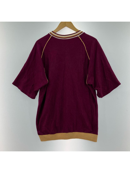 Champion 半袖Tシャツ・カットソー 80s VネックベロアT(L)紫[値下]