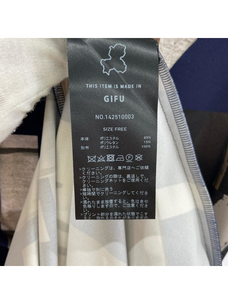 UNITED TOKYO 長袖ワンピース 総柄ボリュームスリーブ