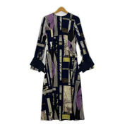 UNITED TOKYO 長袖ワンピース 総柄ボリュームスリーブ