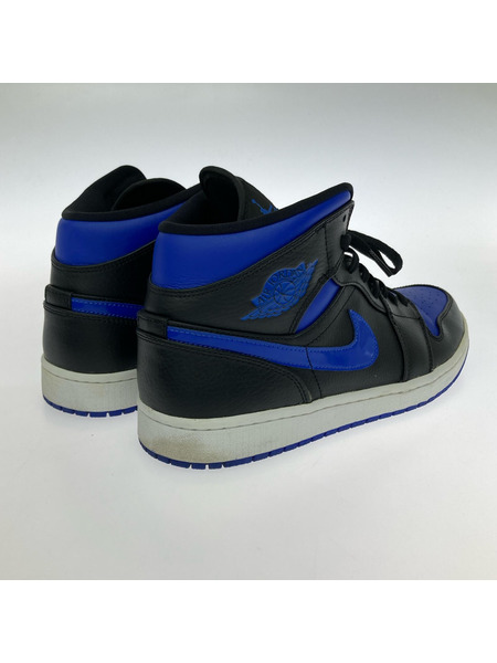 NIKE スニーカー AIR JORDAN 1 MID BLACK/BLUE 29.0cm