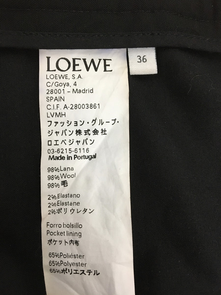 LOEWE　D2172170UN クロップドパンツ 36　BLK[値下]
