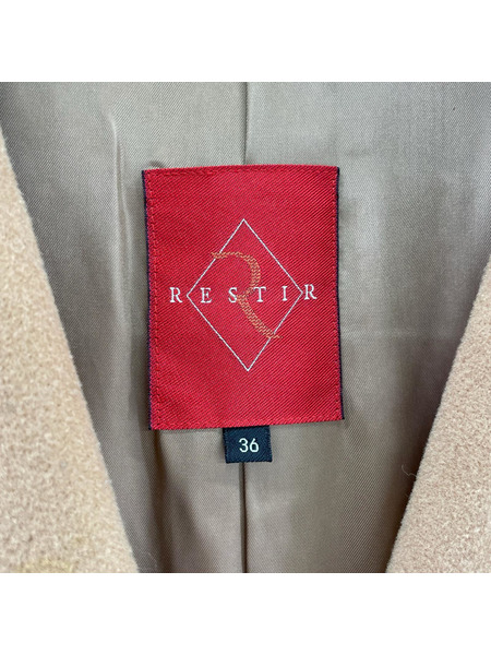 RESTIR ジャケット ウール チェスターコート ベージュ