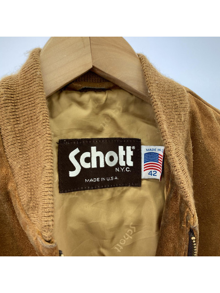 schott スウェード ボンバージャケット USA製