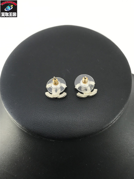  CHANEL ココマーク ラインストーンピアス