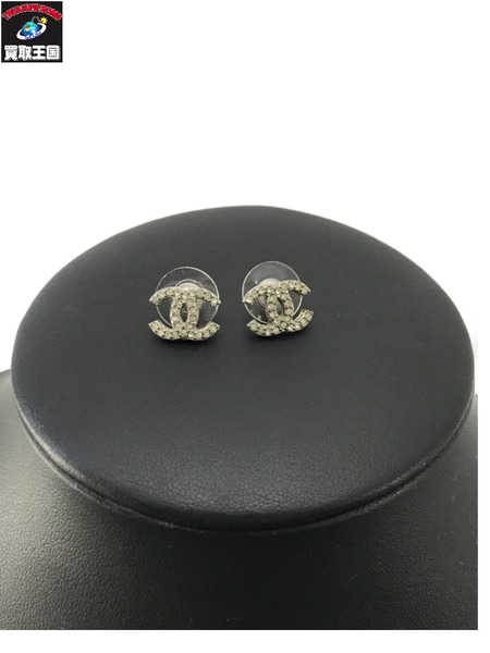 CHANEL ココマーク ラインストーンピアス