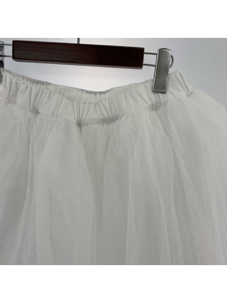 BLACK COMME des GARCONS/Tulle Mid Length Skirt/XS/ホワイト