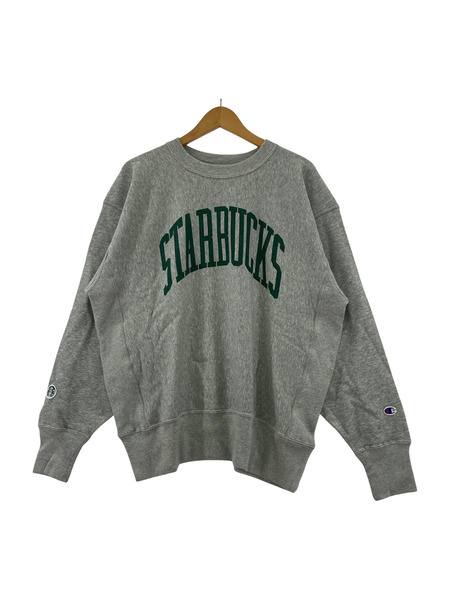 BEAMS/Champion/STARBUCKS リバースウィーブ グレー M