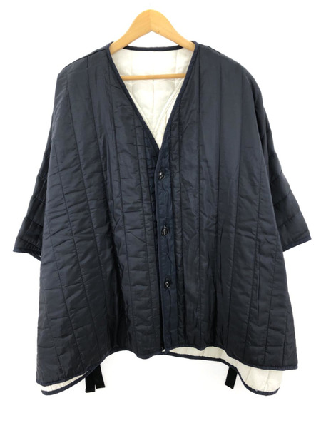 ANCELLM QUILTING OVER PONCHO ネイビー[値下]