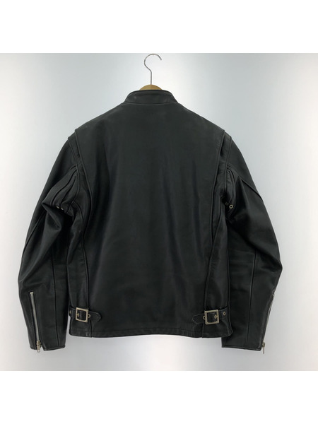 schott ライダース USA製 ボアライナー付キ シングルライダースジャケット 黒 (38)