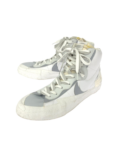 NIKE/sacai/BLAZER MID WHITE/WOLF GREY（31.5）