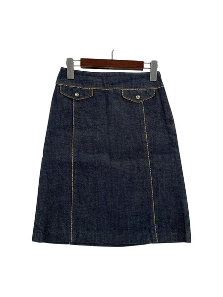 BURBERRY BLUE LABEL ヒザ丈スカート デニムスカート(36)