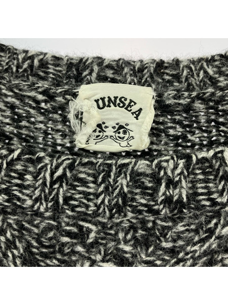 SUNSEA 12AW バイカラー フィッシャーマンニット