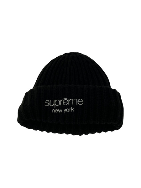 Supreme  ロゴニットキャップ 黒