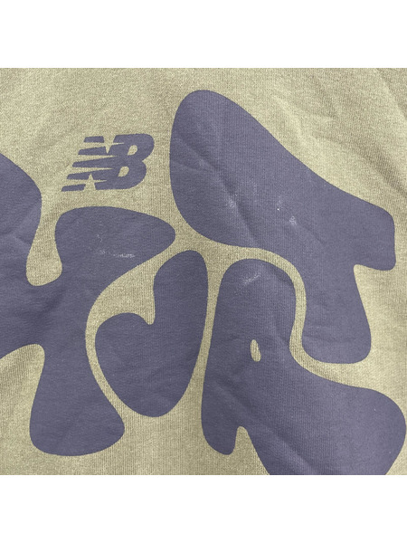 NEW BALANCE×SALEHE BEMBURY L/S スウェットプルパーカ グリーン S