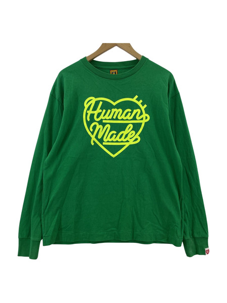 HUMAN MADE 23AW　HEART L/S T-SHIRT GRN S