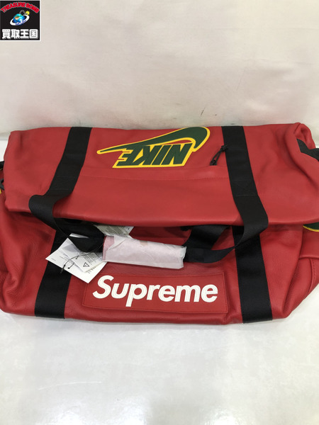 Supreme×NIKE 19aw Leather Duffle Bag/赤/シュプリーム/ナイキ