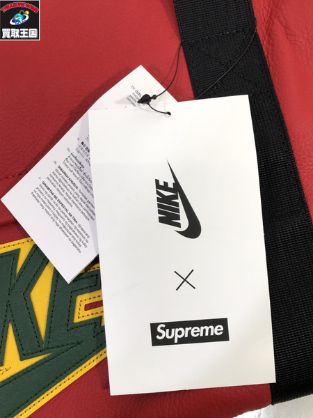 Supreme×NIKE 19aw Leather Duffle Bag/赤/シュプリーム/ナイキ