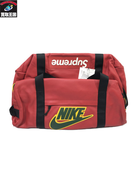 Supreme×NIKE 19aw Leather Duffle Bag/赤/シュプリーム/ナイキ