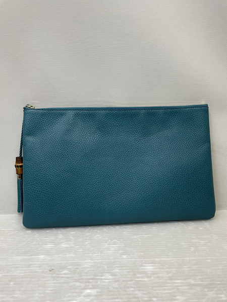 GUCCI バンブータッセル クラッチバッグ ブルー