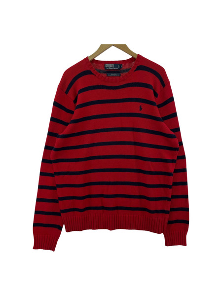 POLO RALPH LAUREN ニット・セーター ボーダー コットンニット (L) 赤紺
