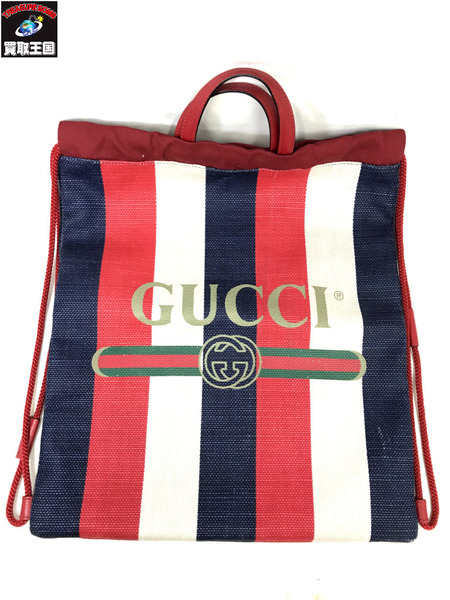 GUCCI グッチ ドローストリング バッグパック 473872 527066 プリント