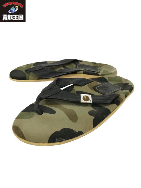 A BATHING APE ISLAND SLIPPER サンダル 迷彩 カーキ 9[値下]