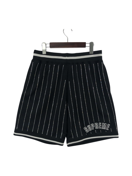 Supreme 22SS RHINESTONE STRIPE BASKETBALL SHORT (S) 黒[値下]