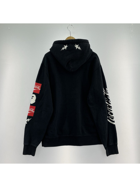 A BATHING APE COCA COLA PULLOVER HOODIE (XL) 黒