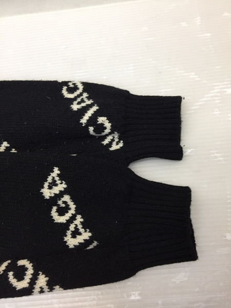 BALENCIAGA 18AW ALLOVER LOGO KNIT オールオーバーロゴニット M ブラック