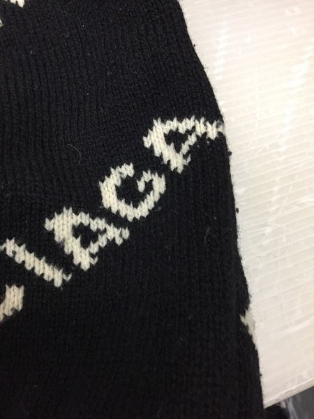 BALENCIAGA 18AW ALLOVER LOGO KNIT オールオーバーロゴニット M ブラック