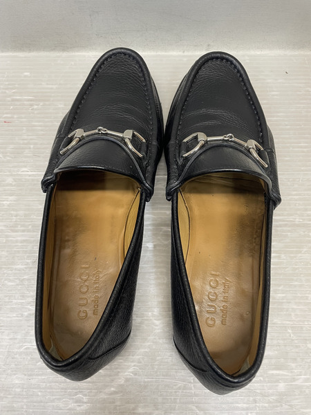 GUCCI シボレザー ビットローファー 6 1/2 ブラック 367762 367762