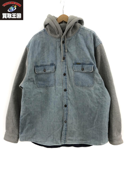 Supreme 22AW Fleece Hooded Denim Shirt フードデニムジャケット 青 XL[値下]