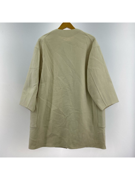 Drawer ジャケット フック ノーカラーコート ホワイト