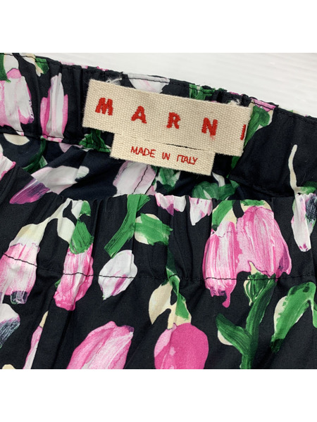 MARNI 21SS フローラルプリント 花柄 パンツ 黒