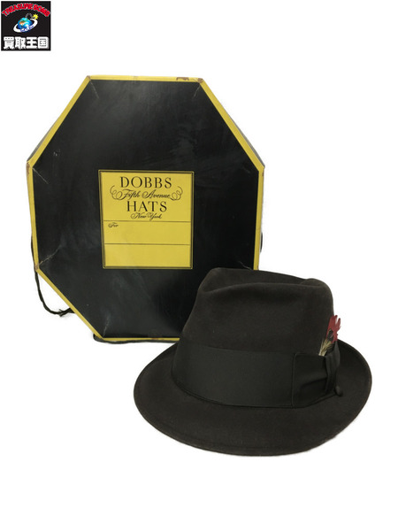 50s-60s頃 DOBBS HAT TWENTY Fedora Hat ビンテージ ウールハット 箱付き