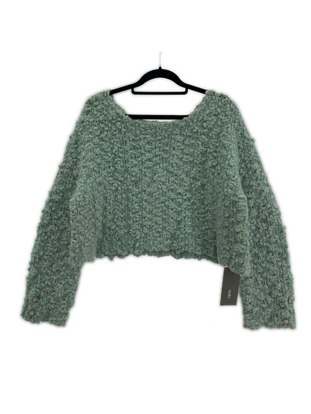 sheller  ニット・セーター bijou button bubble cropped knit/ミント
