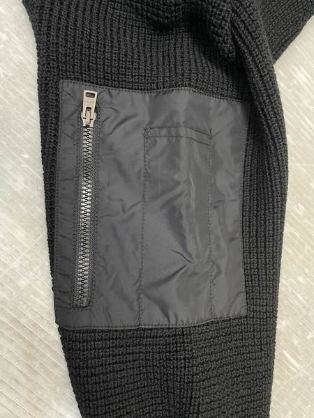HERNO 袖ナイロンポケット ウールニット 46 ブラック