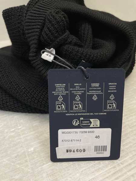 HERNO 袖ナイロンポケット ウールニット 46 ブラック