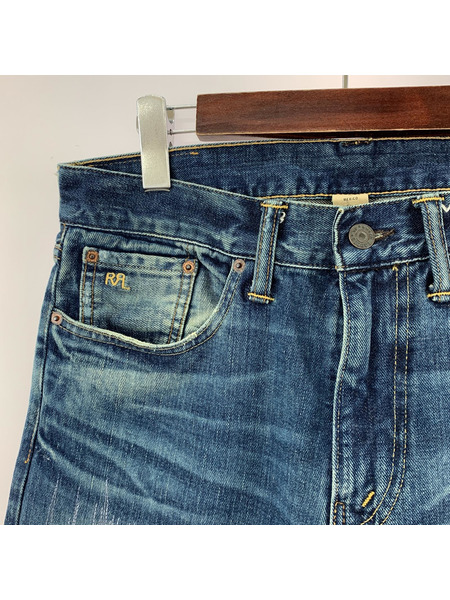 RRL COWBOY HIGH SLIM JEANS リペア加工デニム