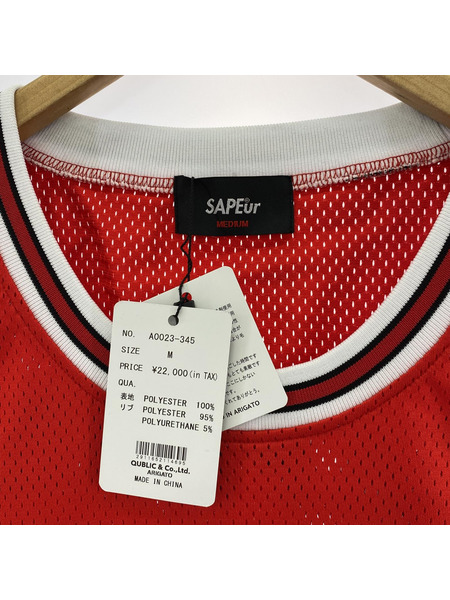 SAPeur 半袖Tシャツ・カットソー バスケットボールシャツ(M)RED